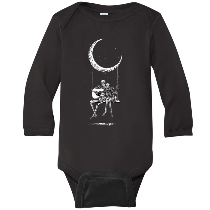 Skeleton Moon Band Live Performance Baby Long Sleeve Bodysuit