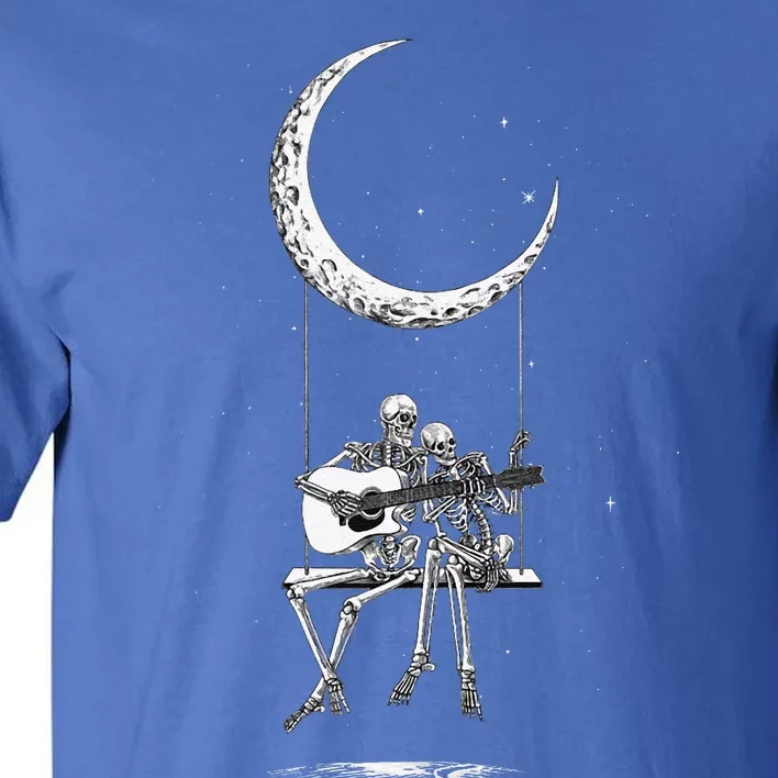 Skeleton Moon Band Rock And Roll Concert Graphic Tall T-Shirt