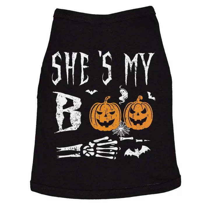 SheS My Boo Skeleton Hand Pumpkin Halloween Matching Funny Doggie Tank