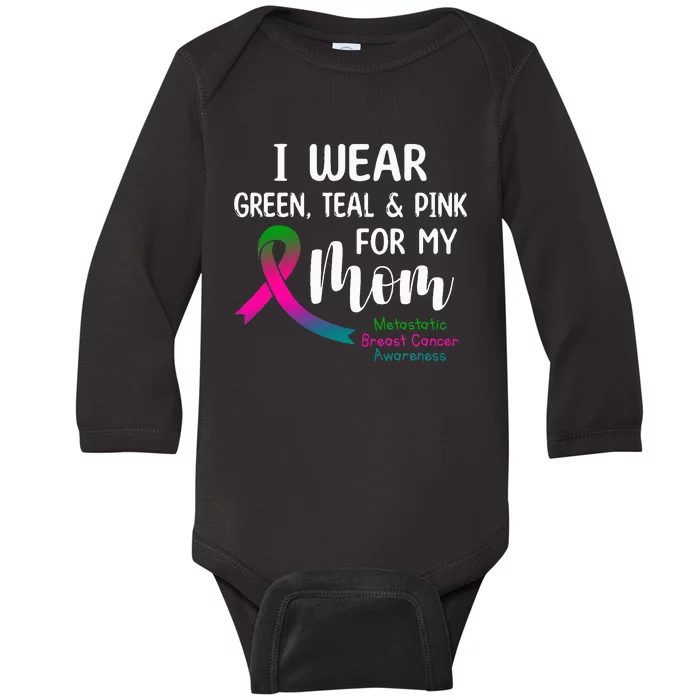 Support Metastatic Breast Cancer Awareness Pink Ribbon Baby Long Sleeve Bodysuit