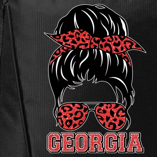 Stylish Messy Bun Woman Georgia College Football Sports Fan City Backpack