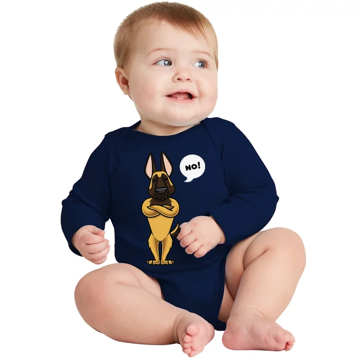 Stubborn Malinois Belgian Shepherd Dog Funny Baby Long Sleeve Bodysuit