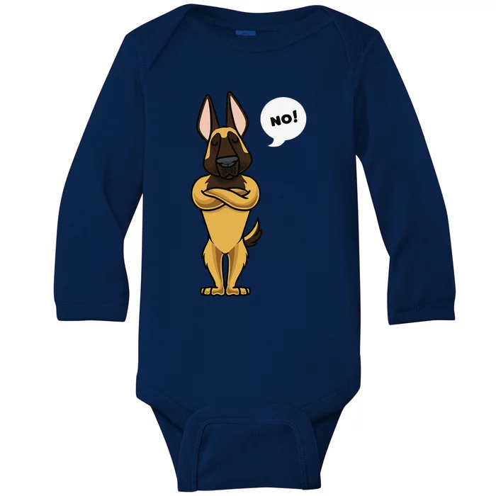 Stubborn Malinois Belgian Shepherd Dog Funny Baby Long Sleeve Bodysuit