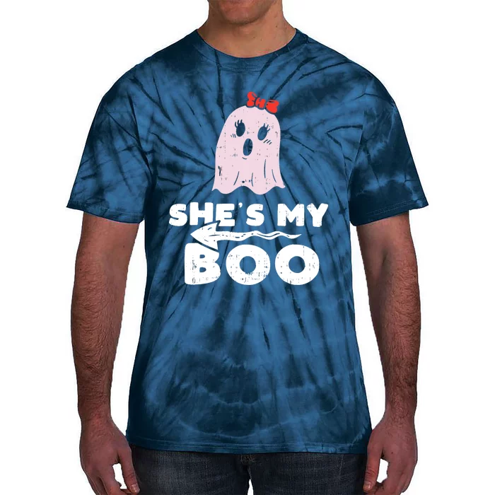 Shes My Boo Cute Matching Couple Halloween Costume Boyfriend Tie-Dye T-Shirt