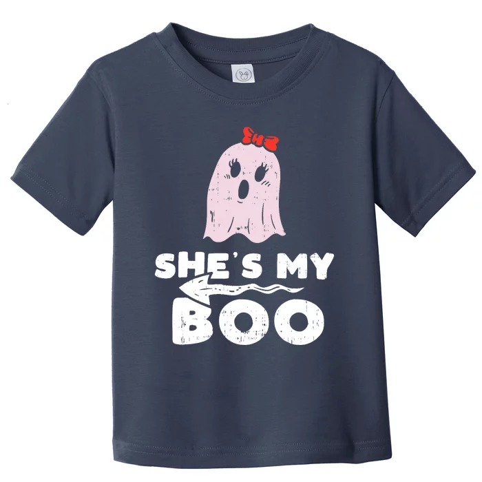 Shes My Boo Cute Matching Couple Halloween Costume Boyfriend Toddler T-Shirt