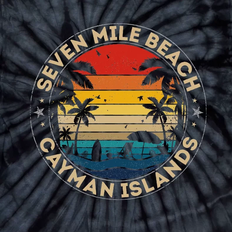 Seven Mile Beach Souvenir Cayman Islands Reminder Tie-Dye T-Shirt