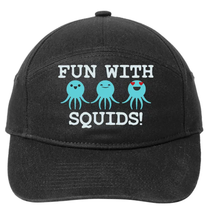 Squid Marine Biologist Teacher Student Gift 7-Panel Snapback Hat