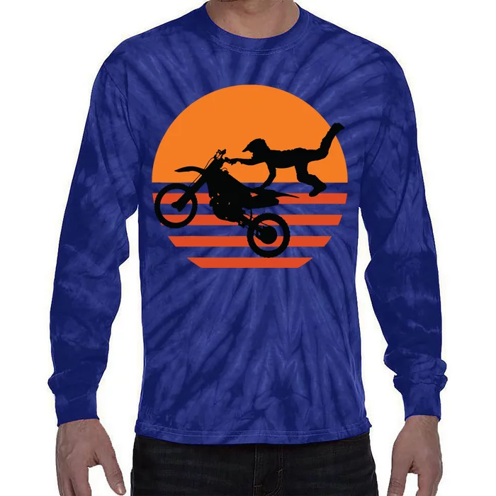 Supercross Motocross Brap Dirt Bike Rider Tee Tie-Dye Long Sleeve Shirt