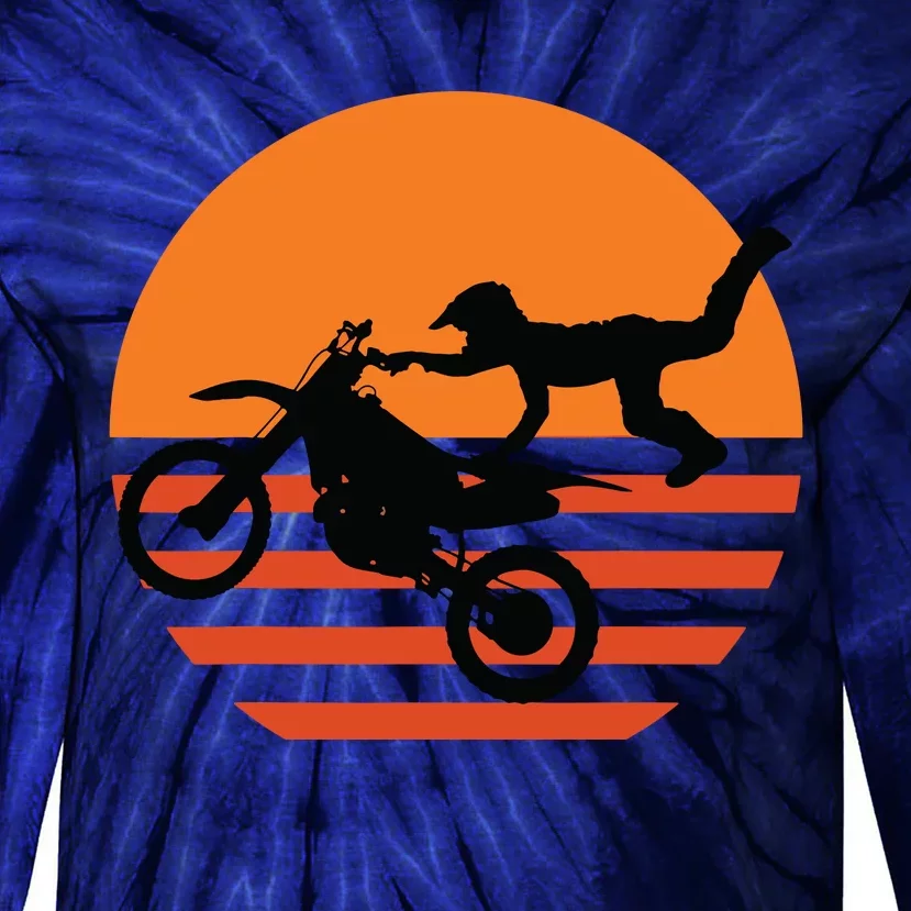 Supercross Motocross Brap Dirt Bike Rider Tee Tie-Dye Long Sleeve Shirt