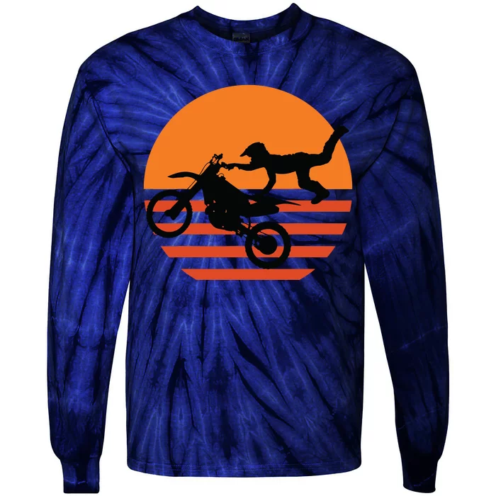 Supercross Motocross Brap Dirt Bike Rider Tee Tie-Dye Long Sleeve Shirt