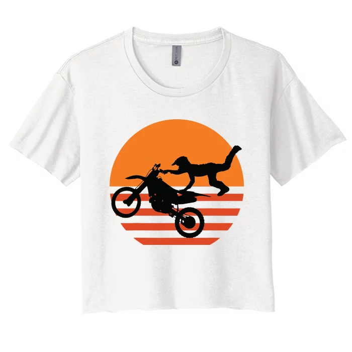 Supercross Motocross Brap Dirt Bike Rider Tee Women's Crop Top Tee