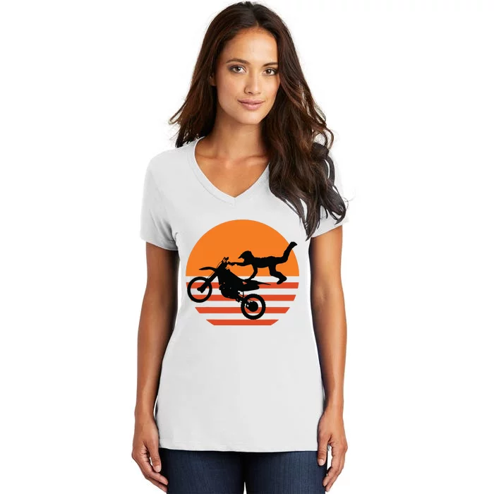 Supercross Motocross Brap Dirt Bike Rider Tee Women's V-Neck T-Shirt