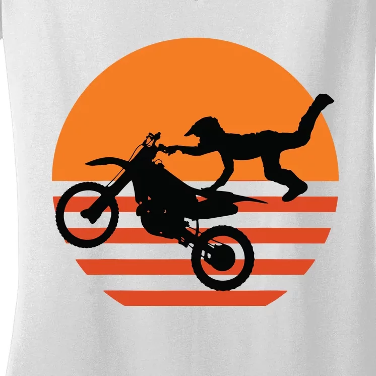 Supercross Motocross Brap Dirt Bike Rider Tee Women's V-Neck T-Shirt