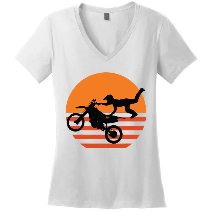 Supercross Motocross Brap Dirt Bike Rider Tee Women's V-Neck T-Shirt