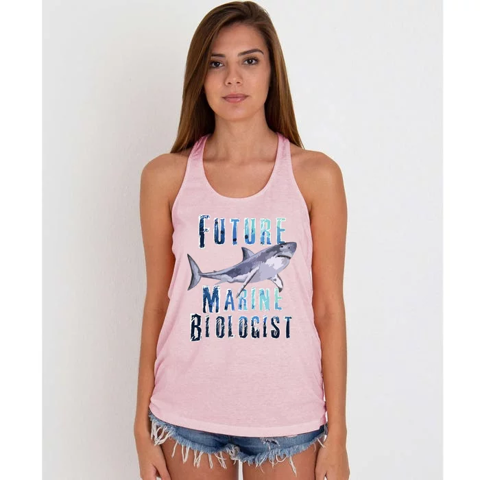 Shark Marine Biology Future Biologist Science Premium Women's Knotted Racerback Tank