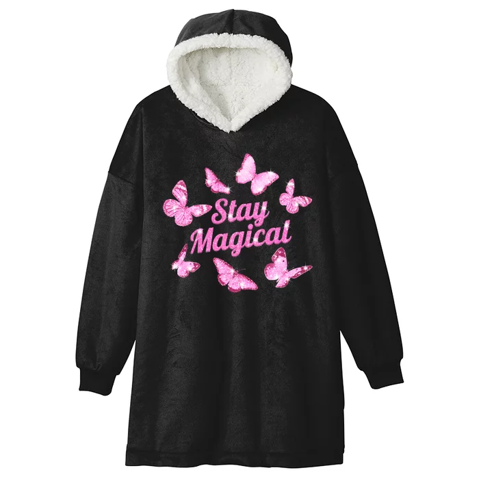 Stay Magical Butterfly Cute Gift Hooded Wearable Blanket