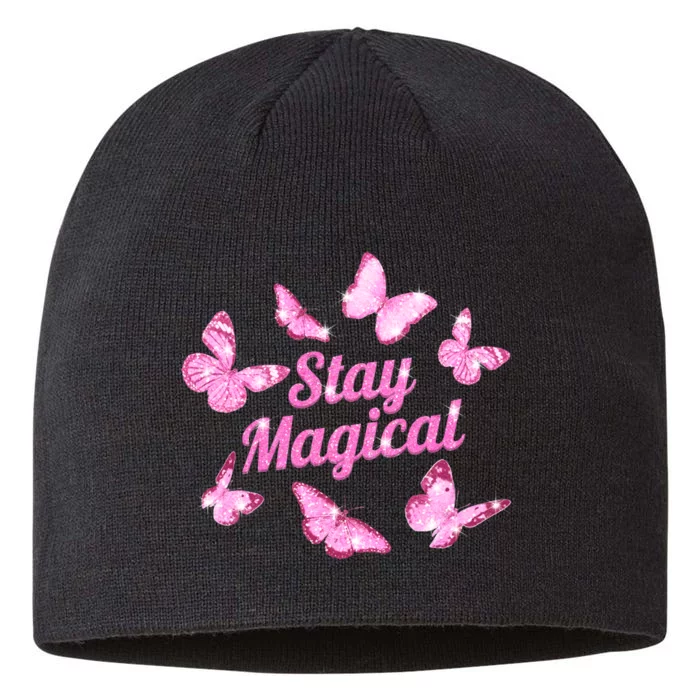 Stay Magical Butterfly Cute Gift 8 1/2in Sustainable Knit Beanie