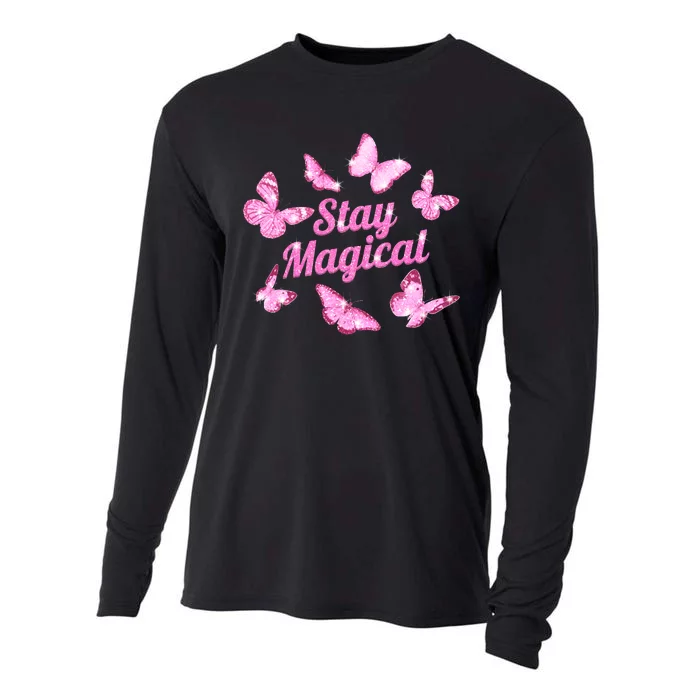 Stay Magical Butterfly Cute Gift Cooling Performance Long Sleeve Crew