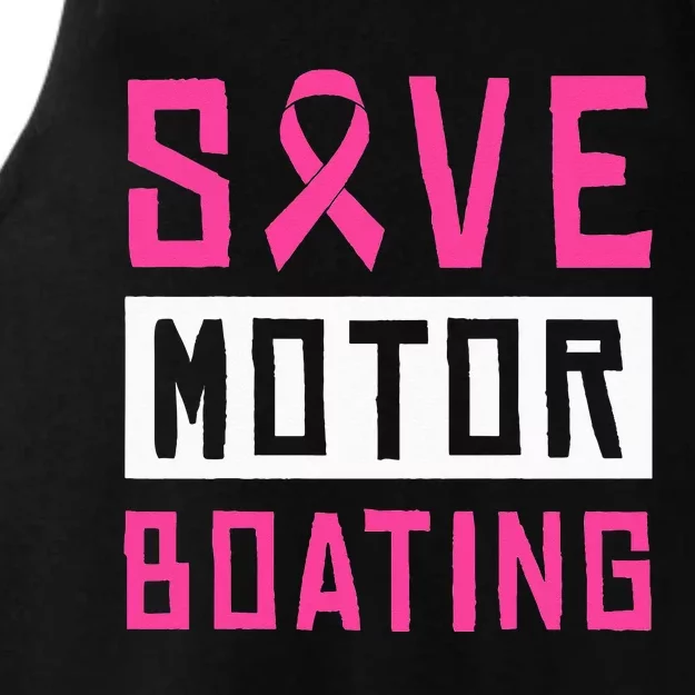 Save Motor Boating Fighting Breast Cancer Ladies Tri-Blend Wicking Tank