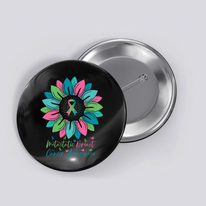 Sunflower Metastatic Breast Cancer Awareness Month Button