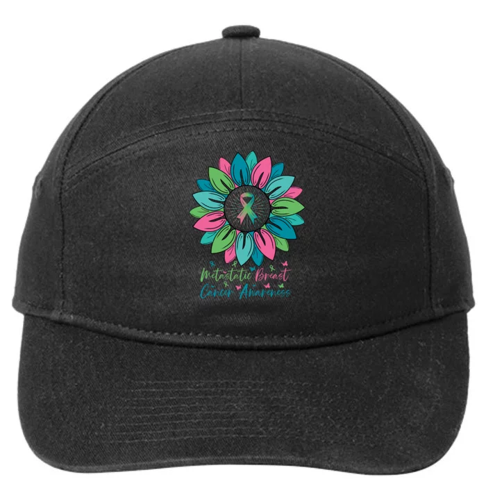 Sunflower Metastatic Breast Cancer Awareness Month 7-Panel Snapback Hat