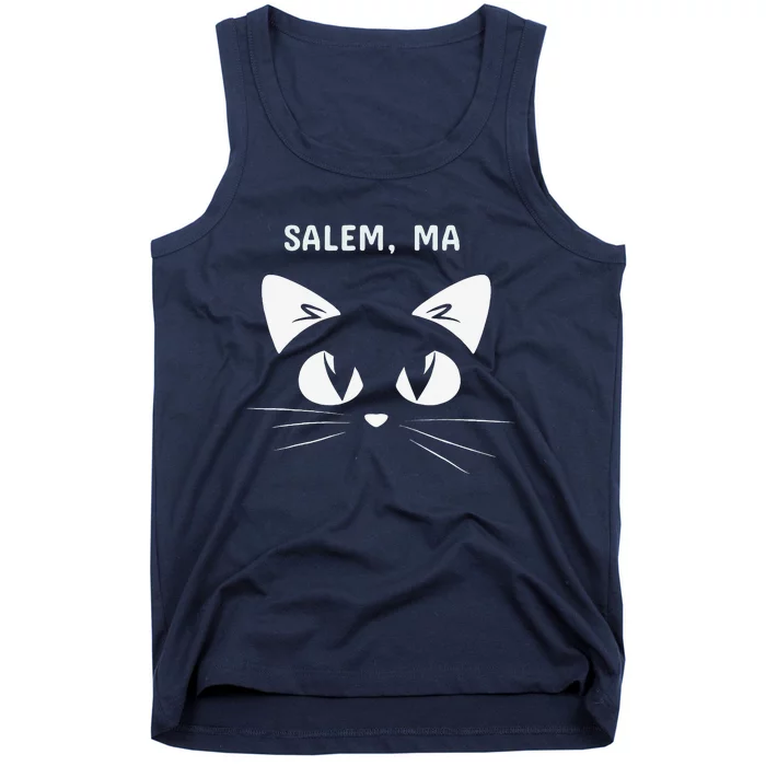 Salem MA Black Cat Halloween Tank Top