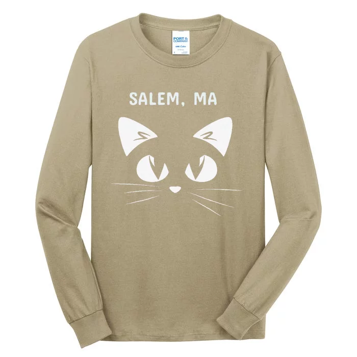 Salem MA Black Cat Halloween Tall Long Sleeve T-Shirt