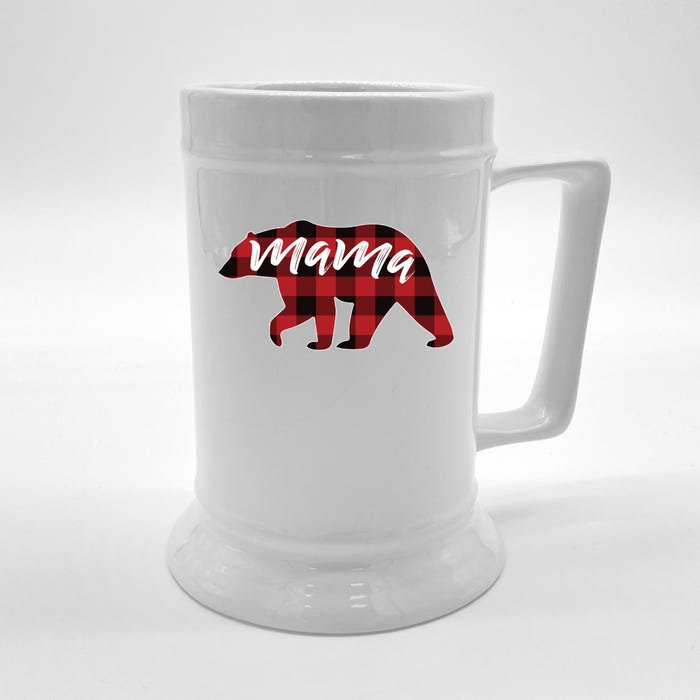 S Mama Bear Gift Buffalo Plaid Mama Bear Meaningful Gift Front & Back Beer Stein