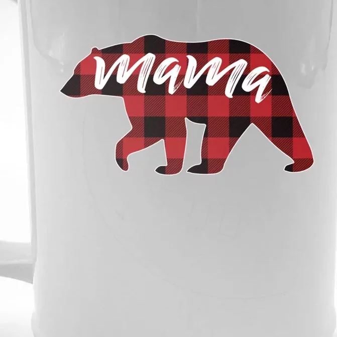 S Mama Bear Gift Buffalo Plaid Mama Bear Meaningful Gift Front & Back Beer Stein