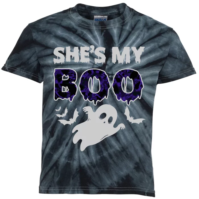 Shes My Boo Halloween Kids Tie-Dye T-Shirt