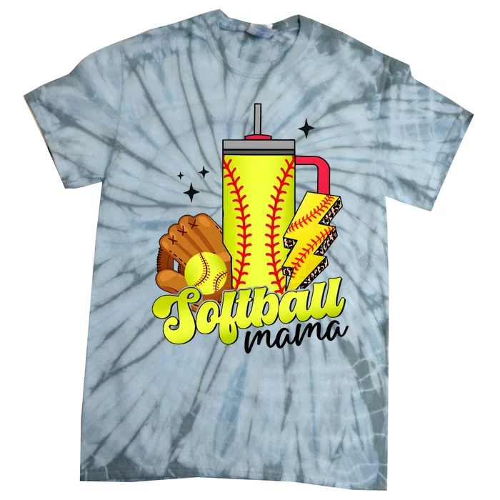 Softball Mama Boujee Softball Tie-Dye T-Shirt