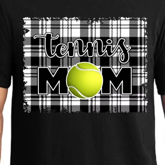 Sport Mom Black White Plaid Tennis Great Gift Tennis Mom Mother Gift Pajama Set