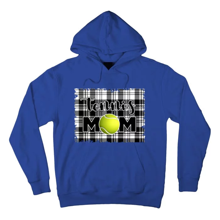 Sport Mom Black White Plaid Tennis Great Gift Tennis Mom Mother Gift Tall Hoodie