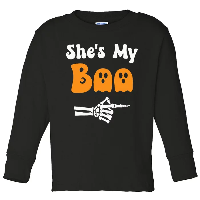 SheS My Boo Matching Halloween Pajama Couples SheS My Boo Toddler Long Sleeve Shirt