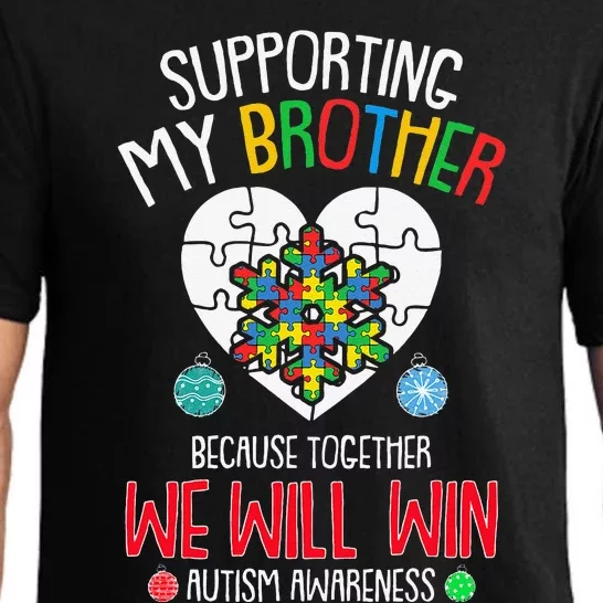 Supporting My Brother Christmas Autism Awareness Xmas Pajama Pajama Set