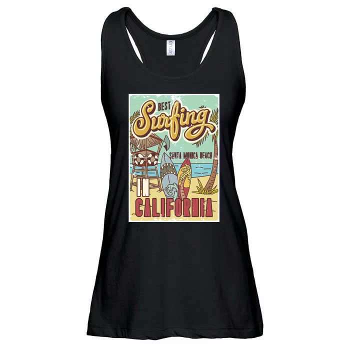 Santa Monica Beach California Ladies Essential Flowy Tank