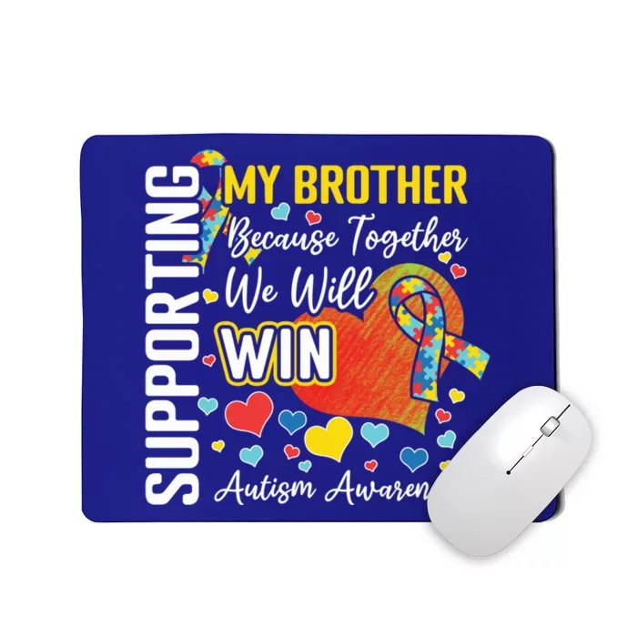 Supporting My Brother Colorful Puzzle Autism Awareness Gift Mousepad