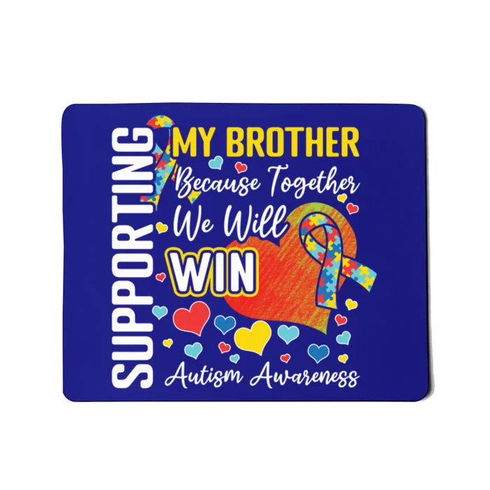 Supporting My Brother Colorful Puzzle Autism Awareness Gift Mousepad