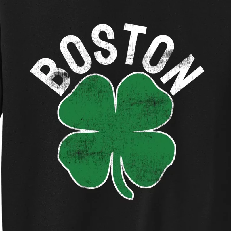 Shamrock Massachusetts Boston ST PATRICKS DAY Irish Green Tall Sweatshirt