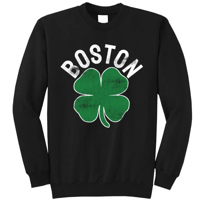 Shamrock Massachusetts Boston ST PATRICKS DAY Irish Green Tall Sweatshirt