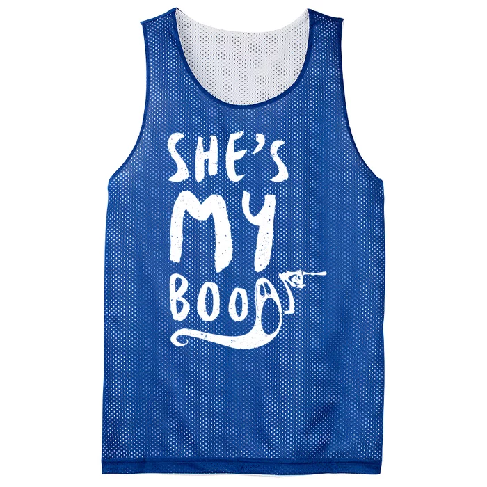 Shes My Boo Matching Couples Halloween Party Funny Gift Mesh Reversible Basketball Jersey Tank