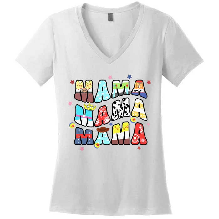 Story Mama Boy Mom Mommy Happy MotherS Day Women's V-Neck T-Shirt