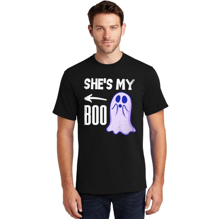 Shes My Boo Cute Ghost Matching Couple Halloween Costume Tall T-Shirt