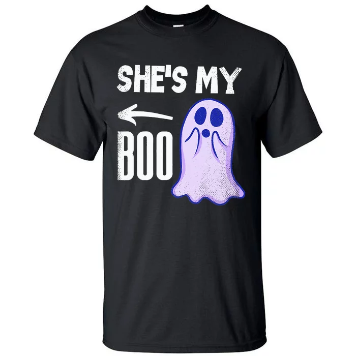 Shes My Boo Cute Ghost Matching Couple Halloween Costume Tall T-Shirt