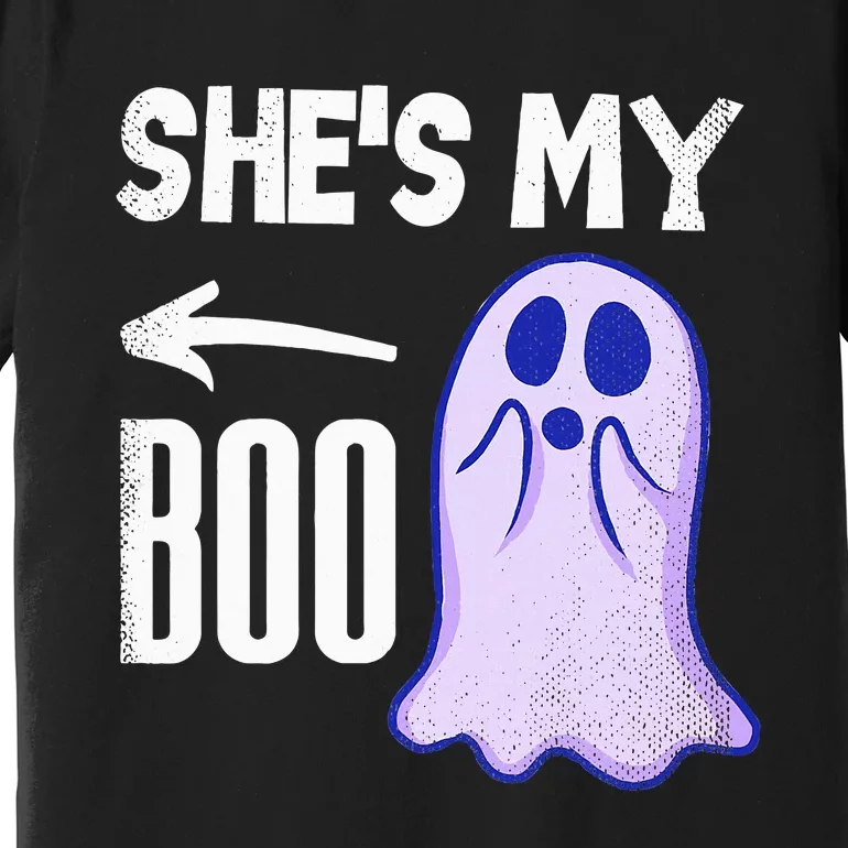 Shes My Boo Cute Ghost Matching Couple Halloween Costume Premium T-Shirt