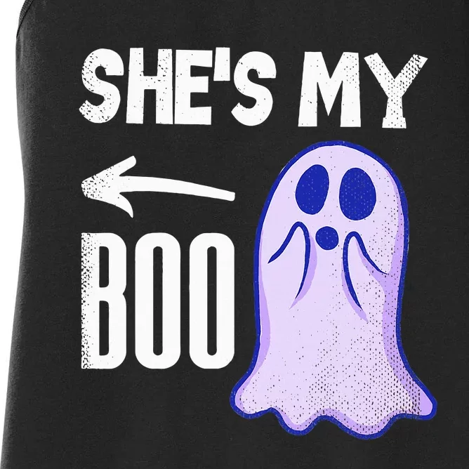 Shes My Boo Cute Ghost Matching Couple Halloween Costume Women's Racerback Tank