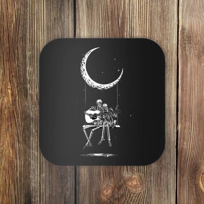 Skeleton Moon Band Tees Rock And Roll Concert Graphic Tees Coaster