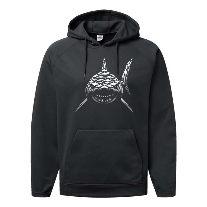 Shark Marine Biology Animal Science Sharks Lover Performance Fleece Hoodie