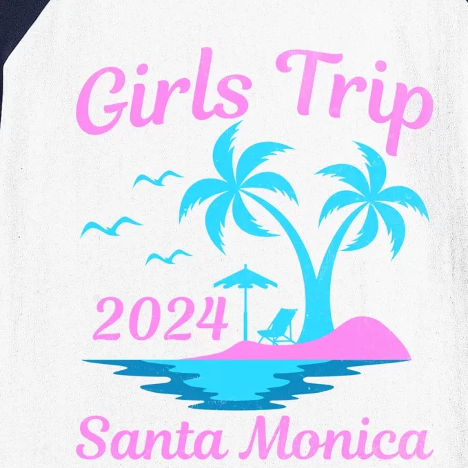 Santa Monica Beach California Summer Trip 2024 Funny Gift Baseball Sleeve Shirt