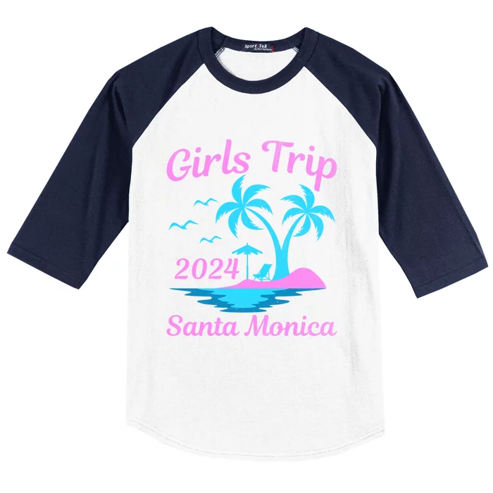 Santa Monica Beach California Summer Trip 2024 Funny Gift Baseball Sleeve Shirt